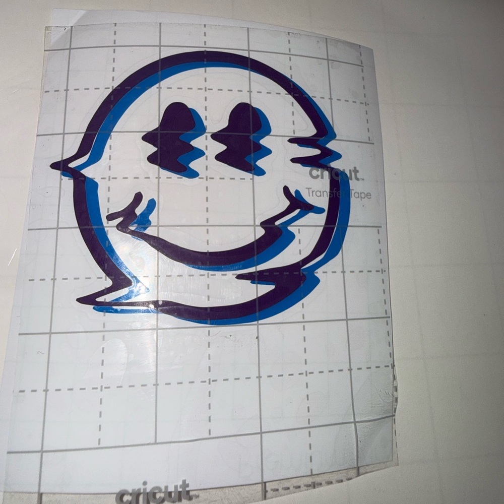 Cricut Blue and Purple Smiley Face Transfer Tape